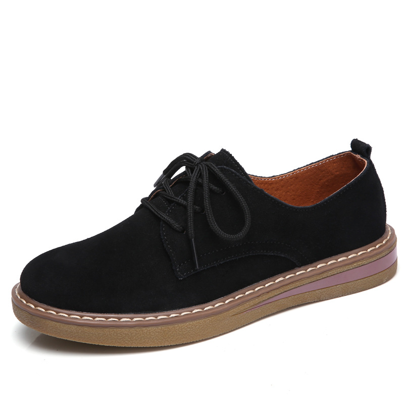 Title 7, Flat-bottomed casual shoes British small leathe...