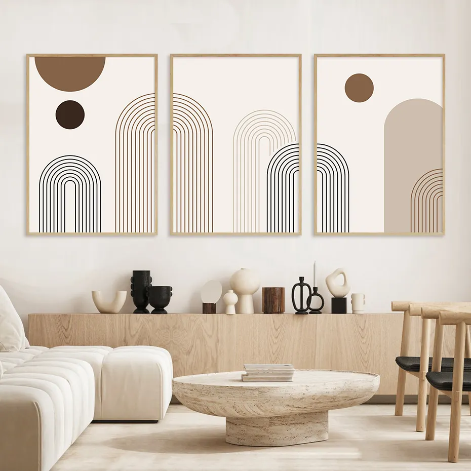 Abstract Geometric Lines On Bohemian Poster Canvas