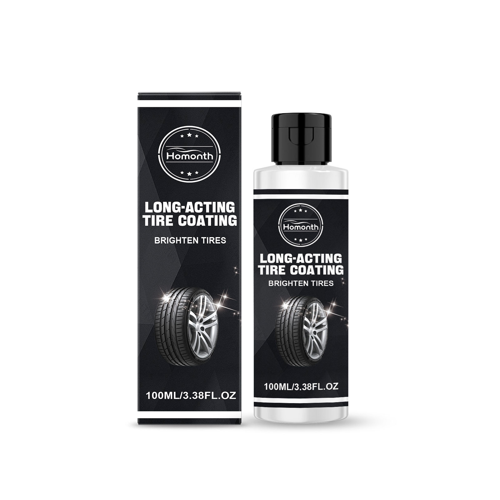 HOMONTH Tire Coating Provides Uniform Film Formation, Quick Drying, And Daily Shine Enhancement For Household And Car Tires.