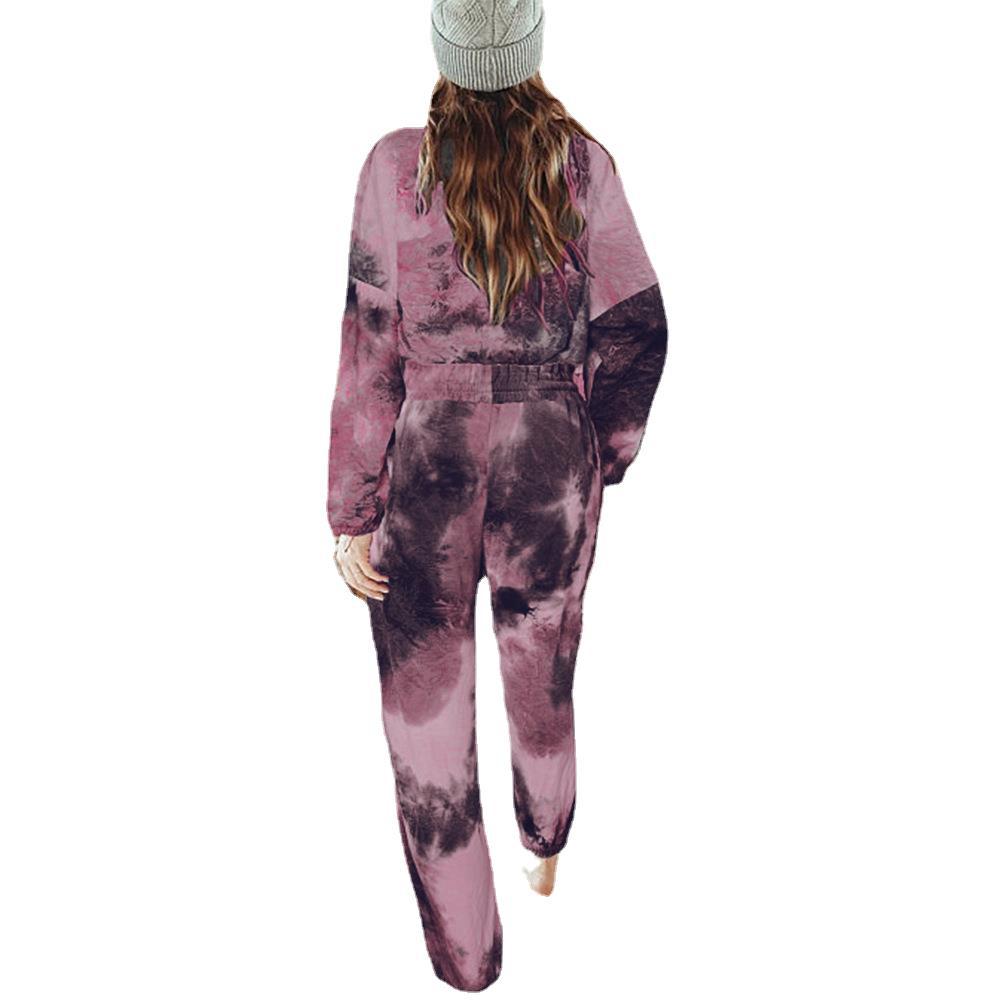Fashion Tie-Dye Printing Long-Sleeved Sports Loose Casual Suit