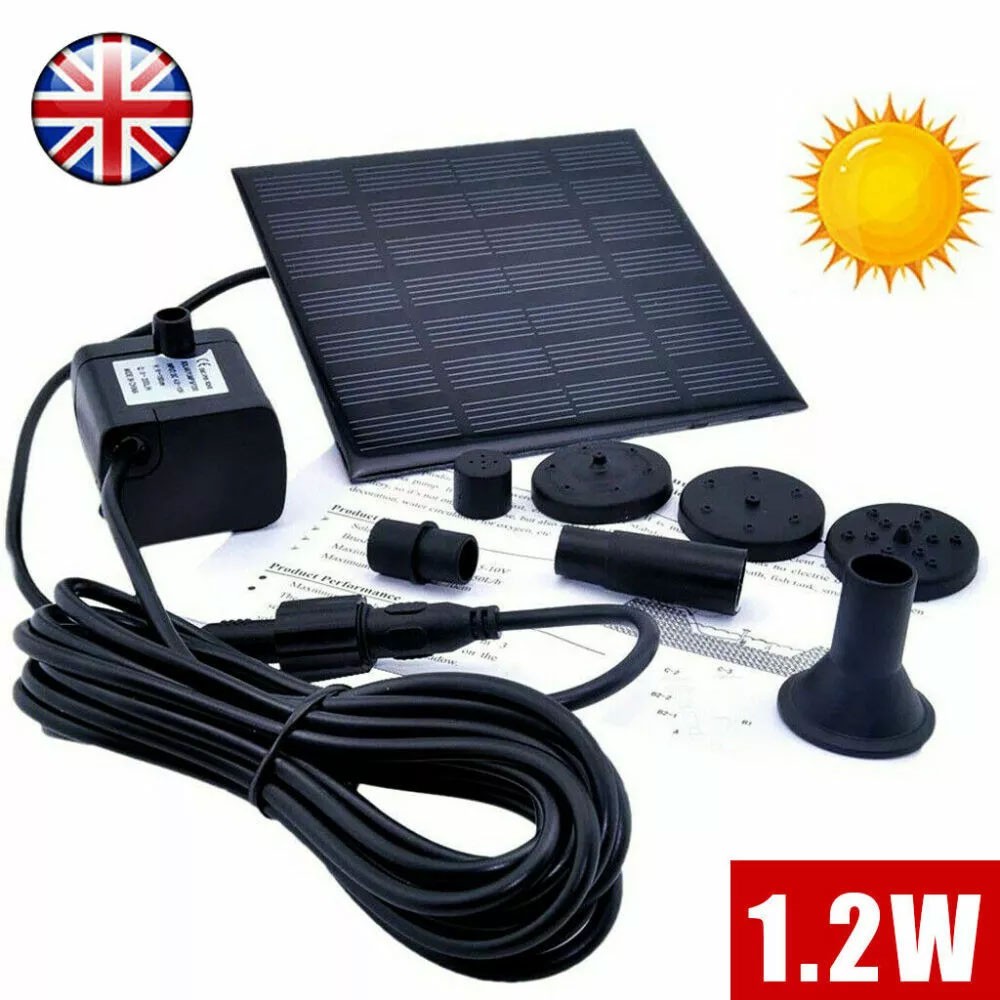 Garden Solar Water Pond Pump Powered Panel Kit Outdoor Pool Fountain Submersible