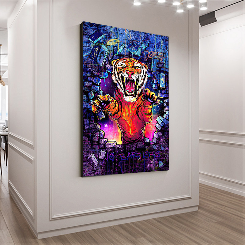 Popular Street Graffiti Animal Panda Bear Canvas Painting