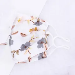 Cool Ladies Ice Silk Print Breathable Sunshade Mask - Whitegray Flower Color - View 1