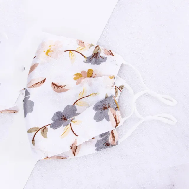 Cool Ladies Ice Silk Print Breathable Sunshade Mask Whitegray Flower Color - Shop at LoveMi