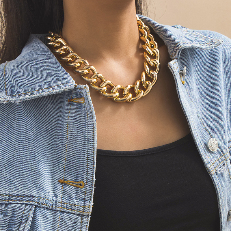 Personality Exaggerated Geometric Aluminum Chain Necklace