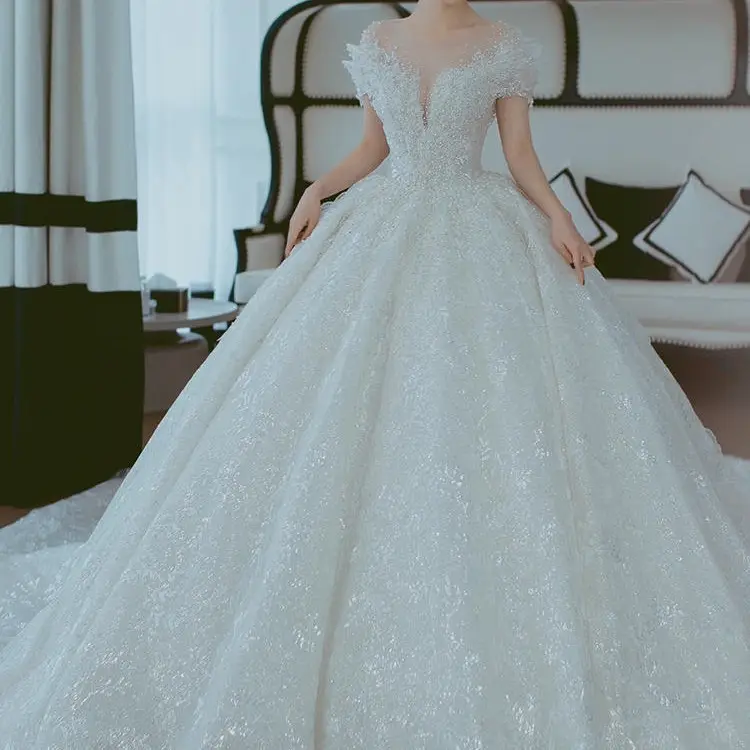 Off Shoulder French Main Wedding Dress