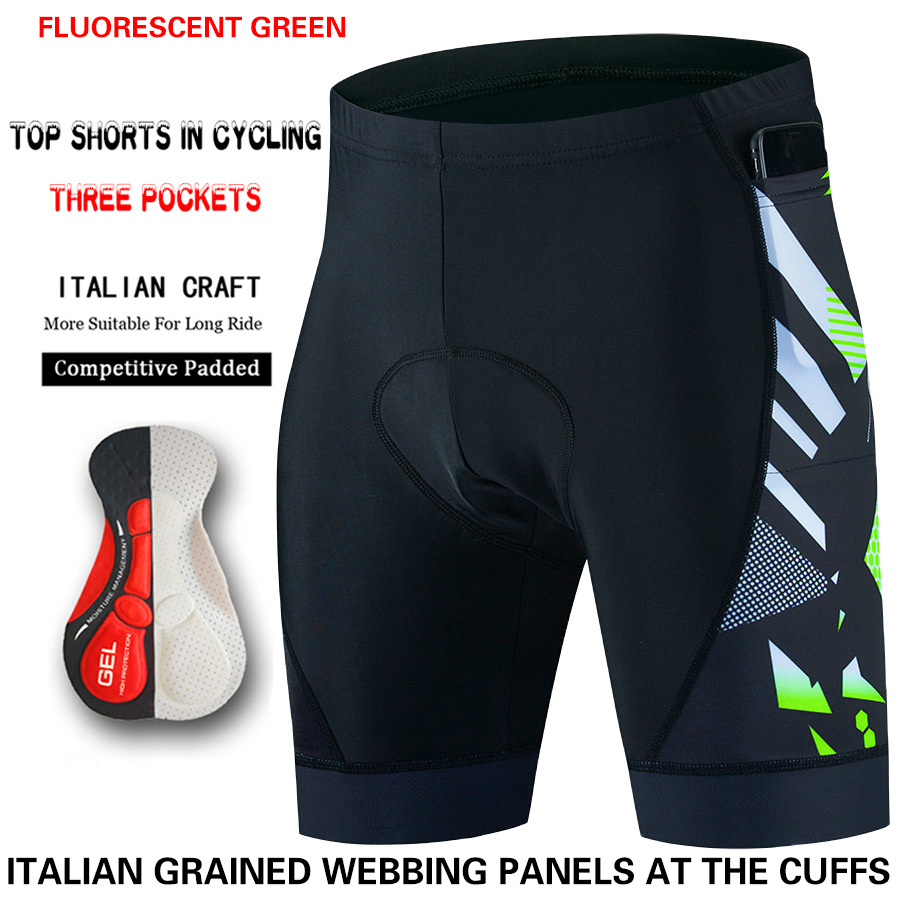 Title 2, Shorts de ciclismo masculinos com três bolsos, ...