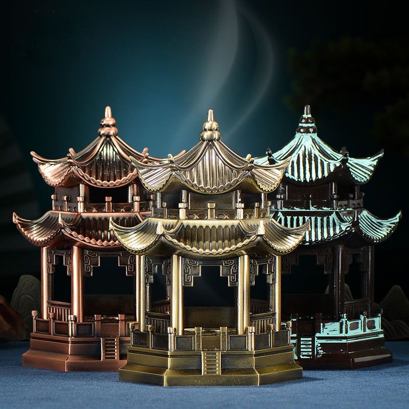 Title 2, Home Indoor Chinese Pavilion Incense Burner Orn...