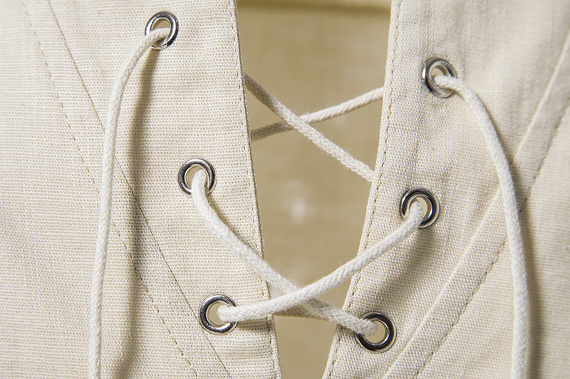 Men's Cotton Linen Shirts Long Sleeve Solid Color - 8