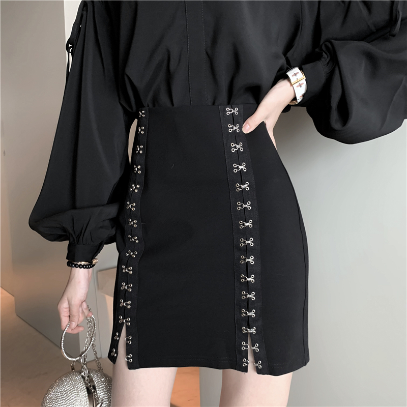 New High Waist Slim Pack Hip Slit Skirt