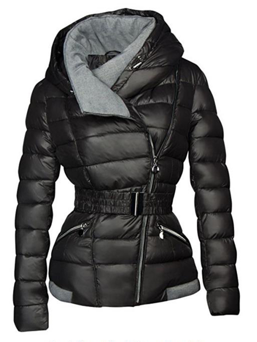 Cold proof Hand Stuffed Cotton Waterproof Thick Fashion Jacket Black - Shop at LoveMi