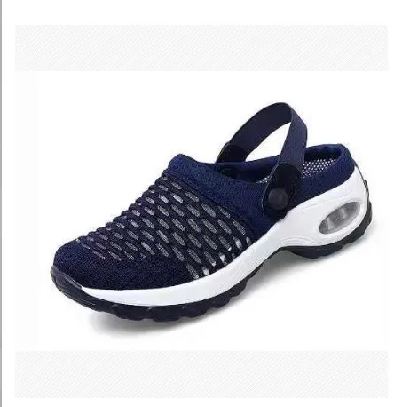 Baotou Sandals And Slippers Women Wear Thick soled No Heels In Summer Fashion Foreign Trade Plus Size Holiday Beach Sandals Blue - Shop at LoveMi