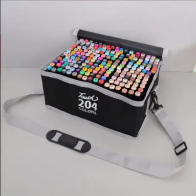 204 Color Dual-Tip Marker Set Quick-Dry Sketching