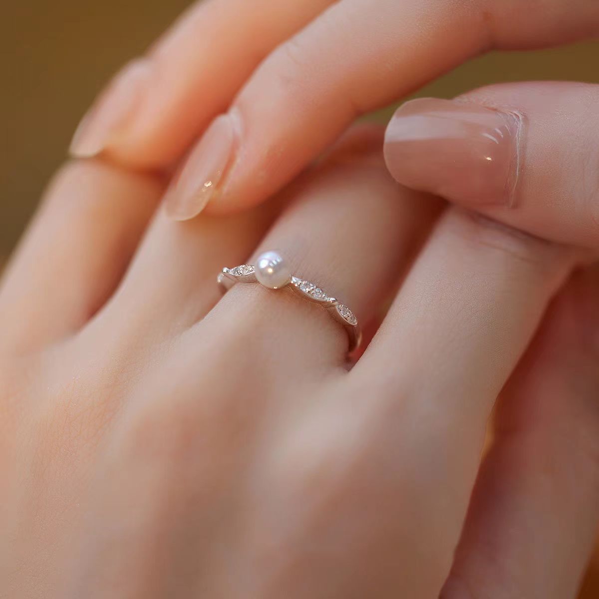 S925 Sterling Silver Versatile And Elegant Ring With Small Beads And Adjustable Opening thumbnail 3