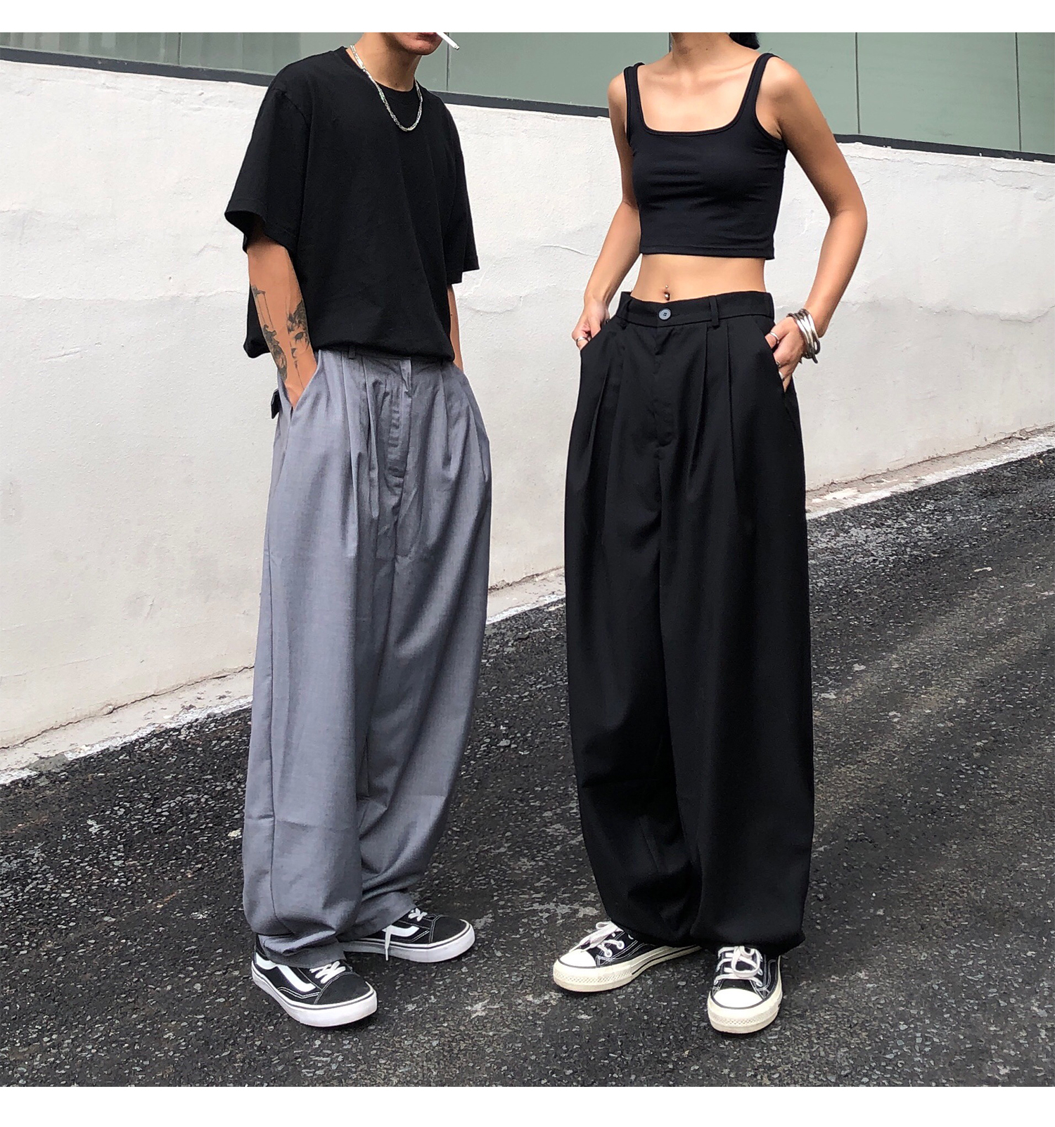 Silhouette Suit Pants Draping Straight Slacks Men's And Women's