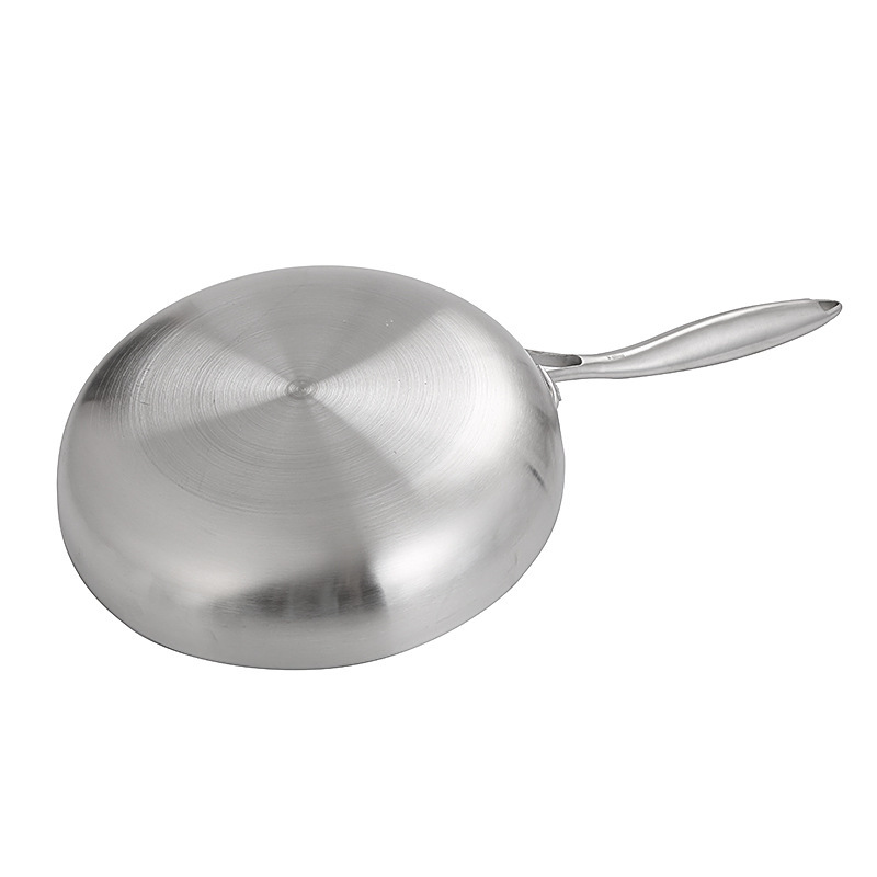 304 Stainless Steel Three-layer Steel Wok, Induction Cooker, Gas Stove Special Flat Pan, Household Uncoated Steak Frying Pan — foto 2