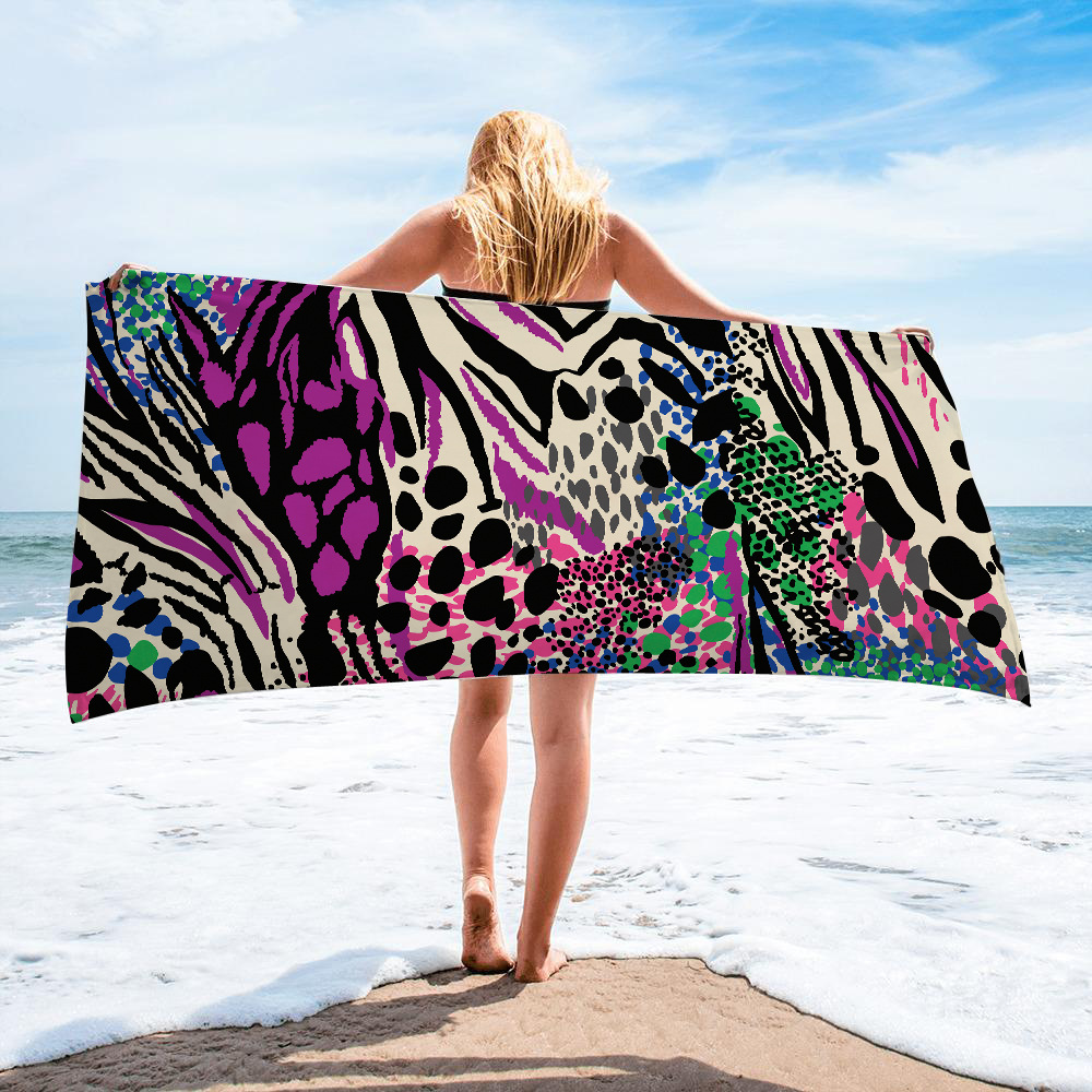 European And American Square Shawl Beach Towel Leopard Print