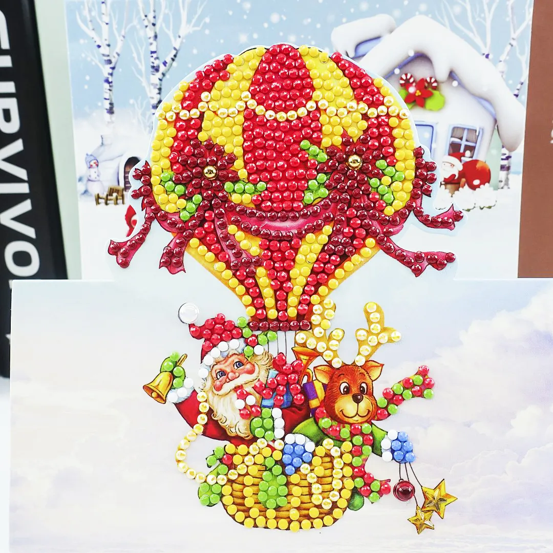 Christmas DIY Diamond Painting Greeting Cards 5D Cartoon Birthday Postcards Kids Festival Embroidery Greet Cards Gifts – image 5