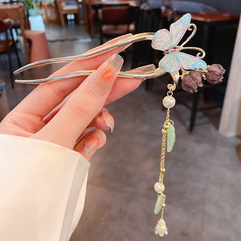 Women's Fashion Personality Butterfly Pearl Hairpin