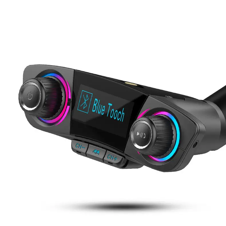 Dual-head Car Bluetooth Mp3 Dual-knobs, Cool Lights