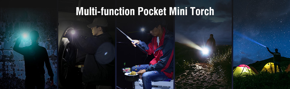 Mini LED Keychain Flashlight Rechargeable Self Protect