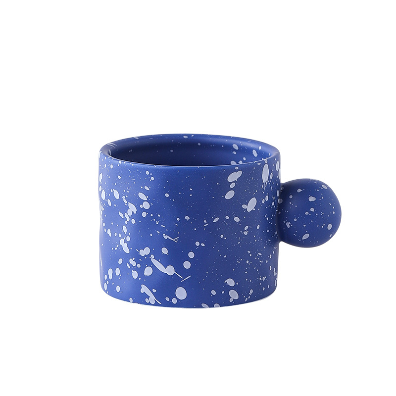 Creative Handmade Splash Ink Mug Ceramic Cup And Saucer
