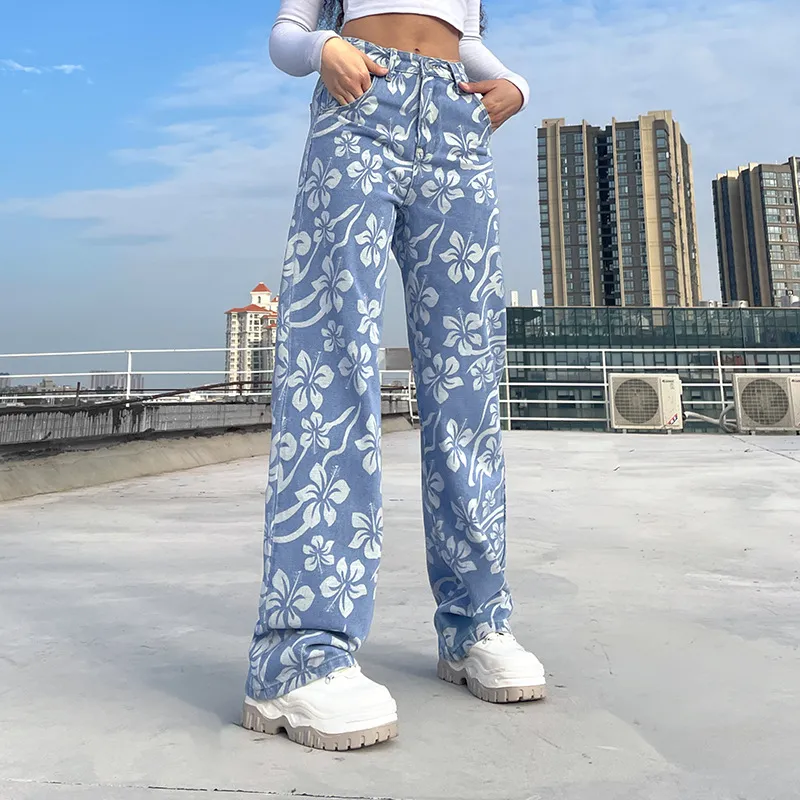 Fashion And Sweet Style Flower Pattern Personality - Blue