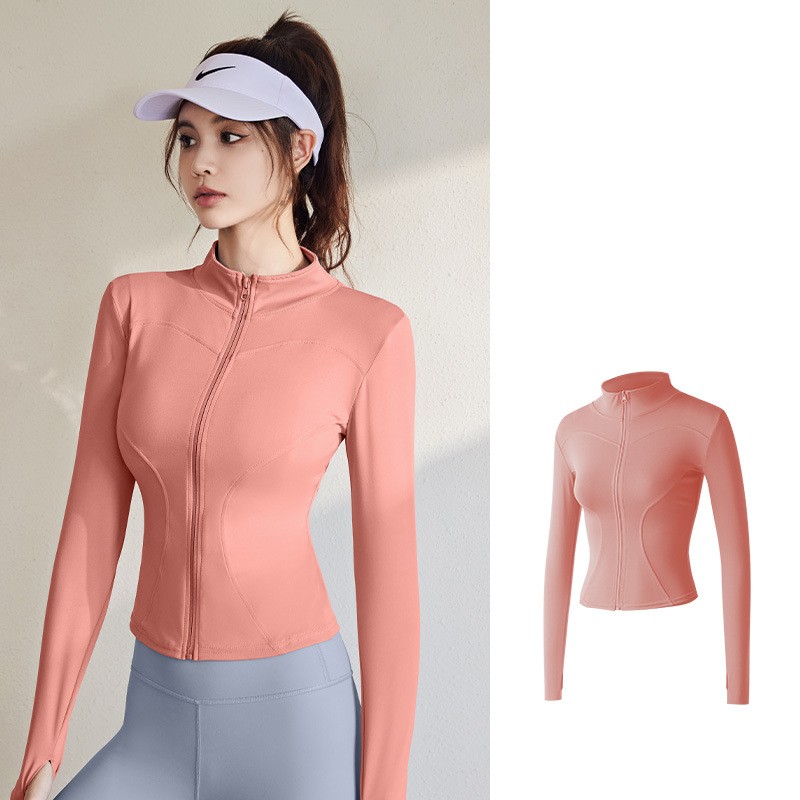 Title 4, Womens Stand Collar Elastic Slim Running Fitne...