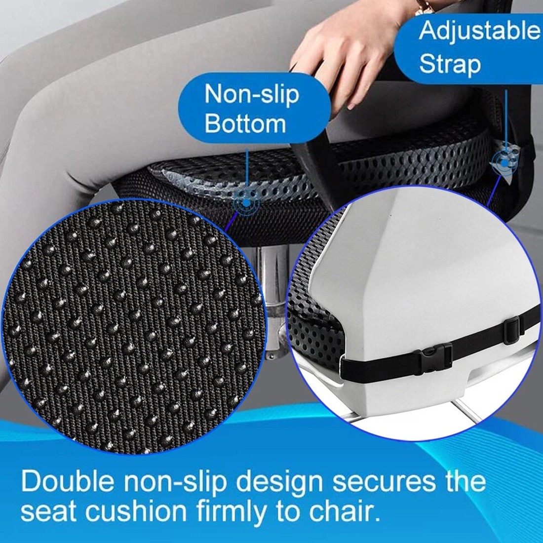 Universal Memory Foam Car Seat Cushion Driving Wedge Pad Booster Driver Pillow — image 11