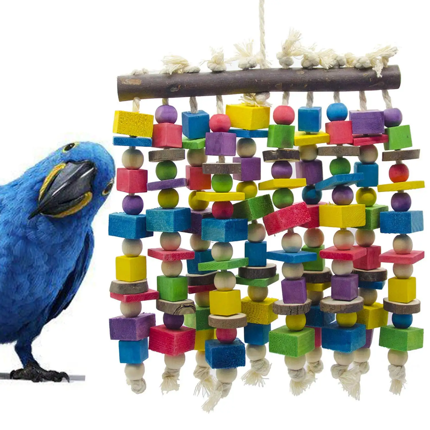 Large Bird Parrot Chewing Toy - Multicolored