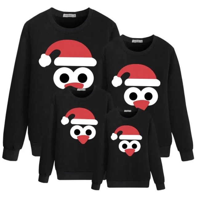 Parent child Suit Dad Mom Children Christmas Cartoon Printed Hoodie Black - Shop at LoveMi