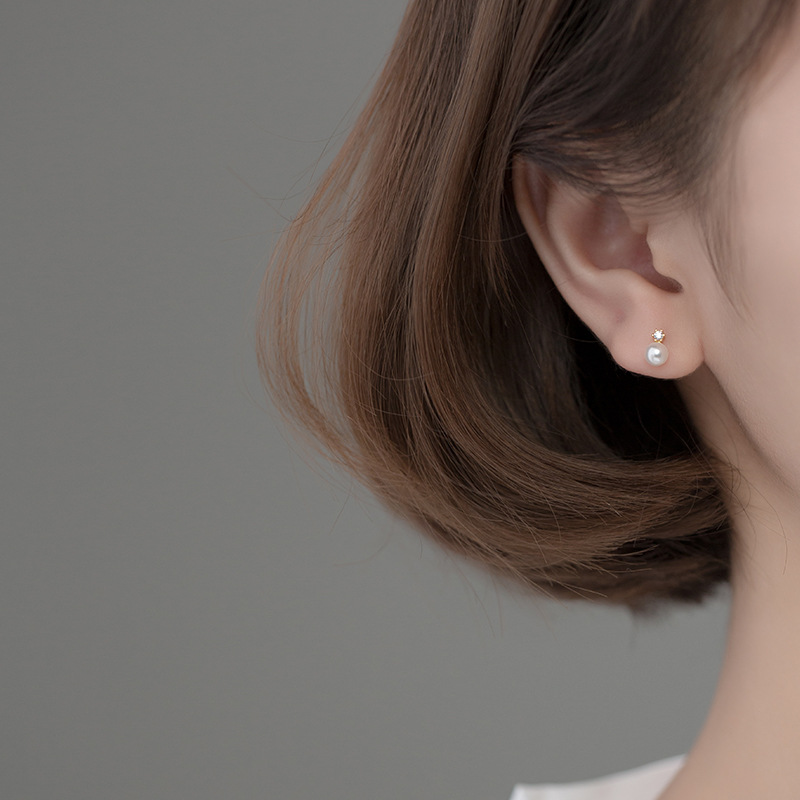 Six-claw Single Diamond S925 Silver Stud Earrings