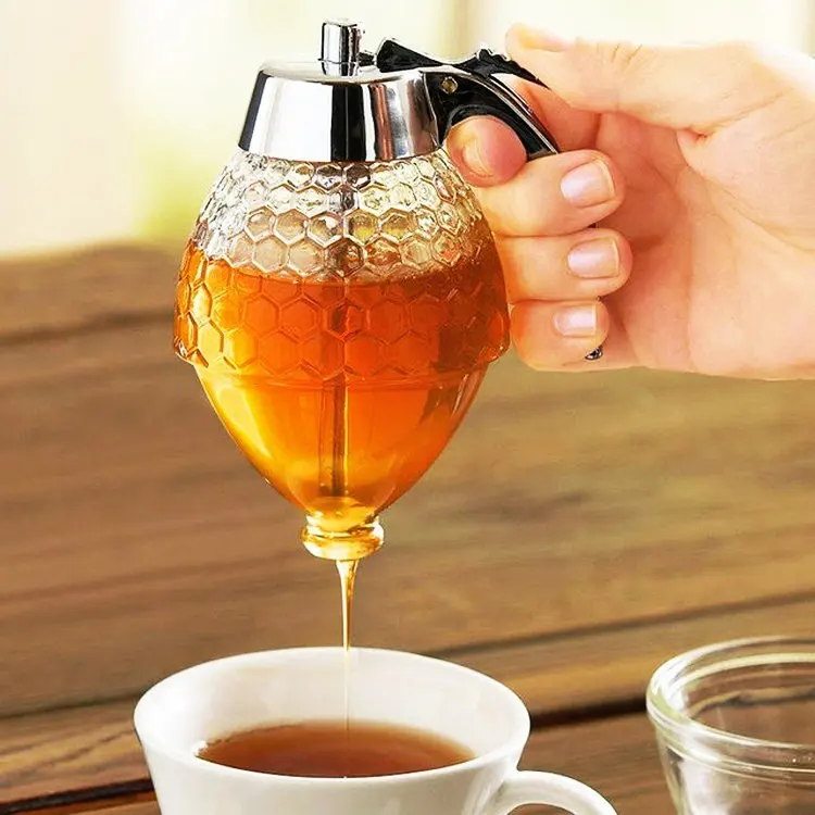 Squeeze Bottle Honey Jar Container Bee Drip Dispenser Kettle