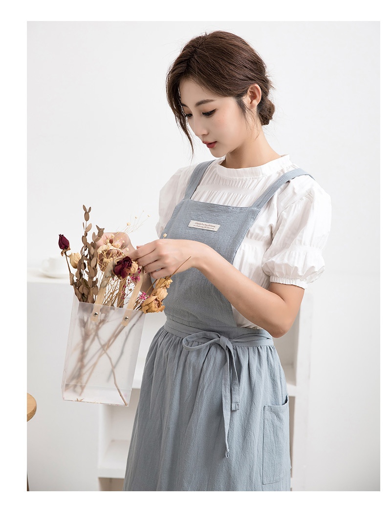 Title 2, Apron Korean Retro Kitchen Flower Shop Art Pain...