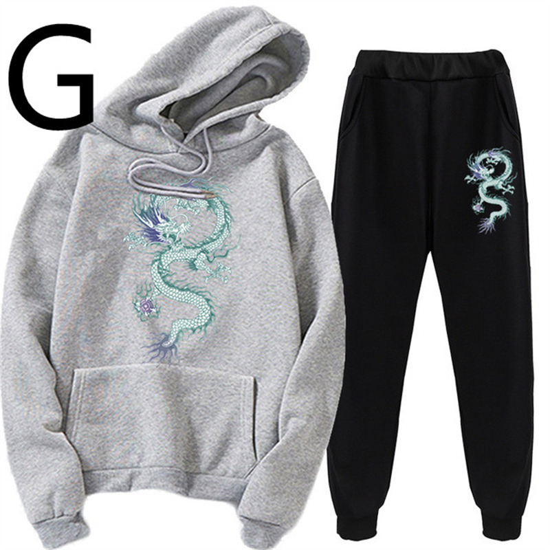 Fleece Printed Sports And Leisure Two-piece Suit