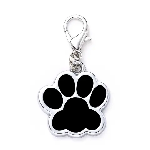 Zinc Alloy Metal Pet Tag Identity Brand Glitter Footprint