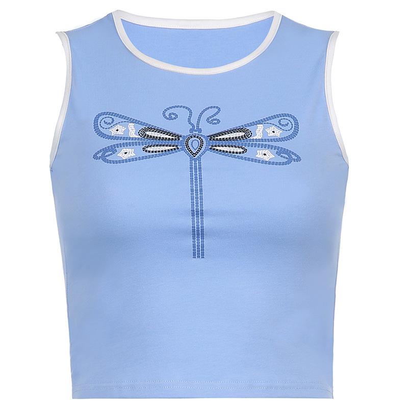 Women's Trendy Print Contrasting Sleeveless Vest