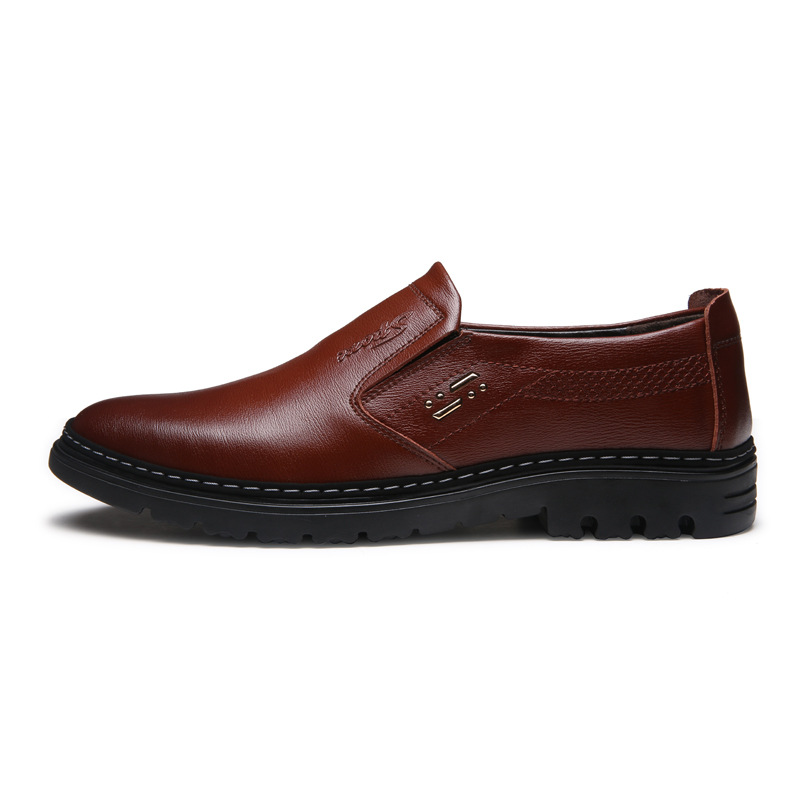 Men's Leather Formal Wear Round Toe Business  Casual Shoes
