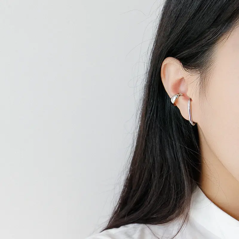 INS Cool Wind Minimalist Type C S925 Sterling Silver Stud Earrings
