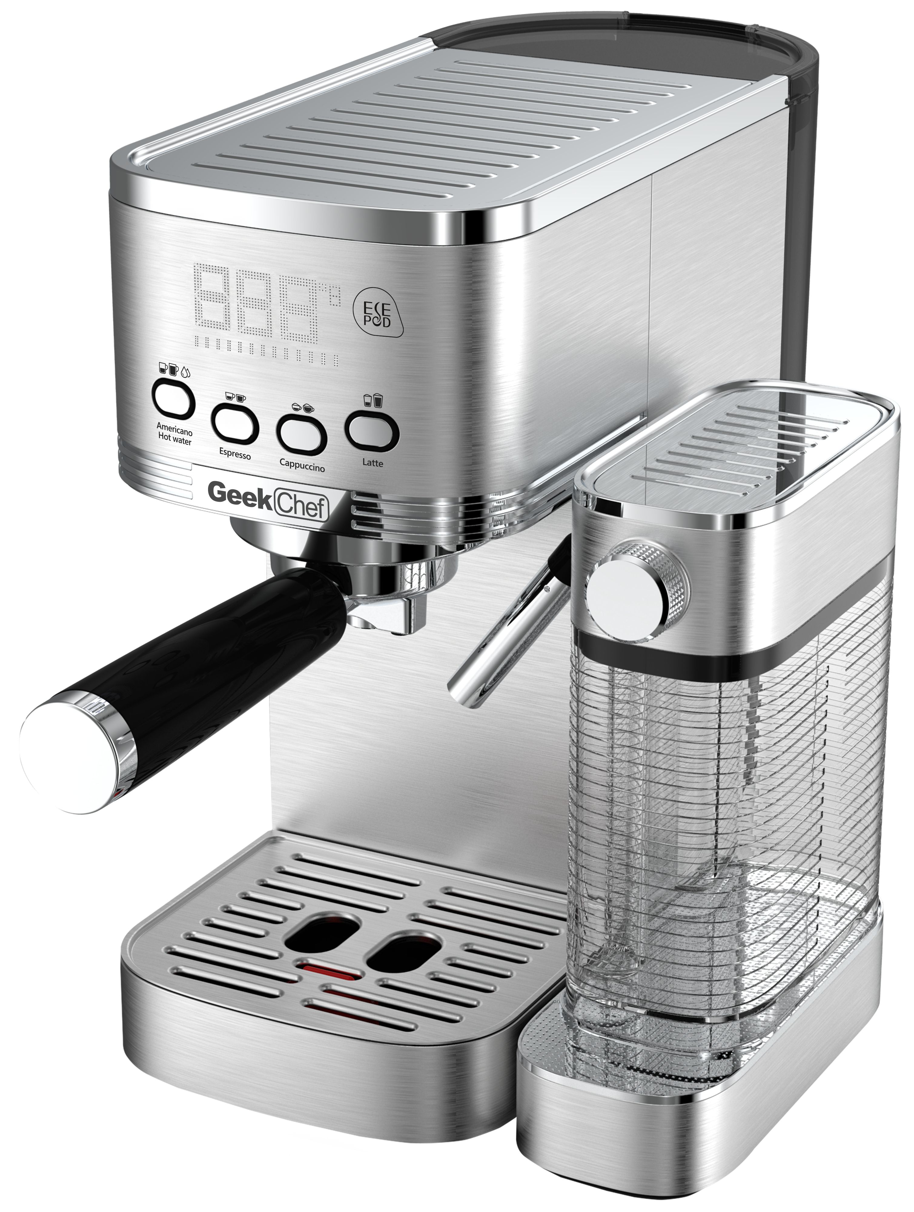 Geek Chef Espresso And Cappuccino Machine With Automatic Milk Frother, 20Bar Espresso Maker For Home, For Cappuccino Or Latte, with ESE POD Filter, Stainless Steel, Gift For Coffee Lover Ban On Amazon