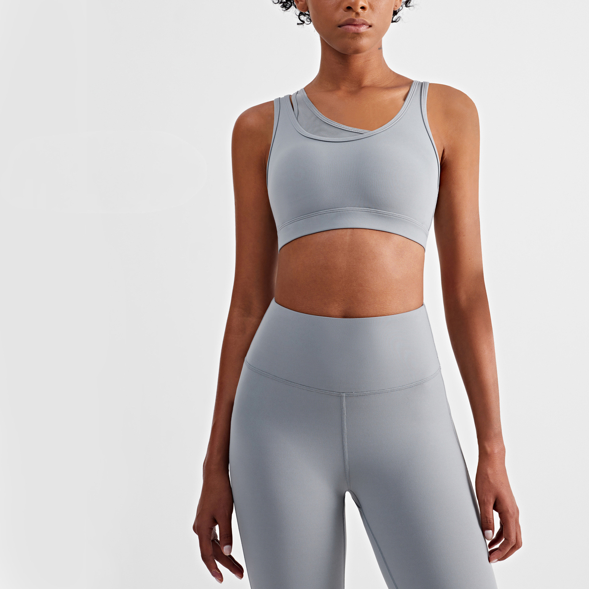 Title 8, Fake Two-piece Mesh Sports Bra