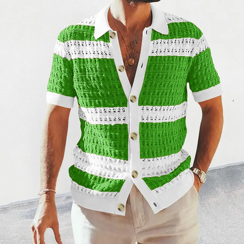 Summer Luxury Fashion New Knitted Shirt Men's