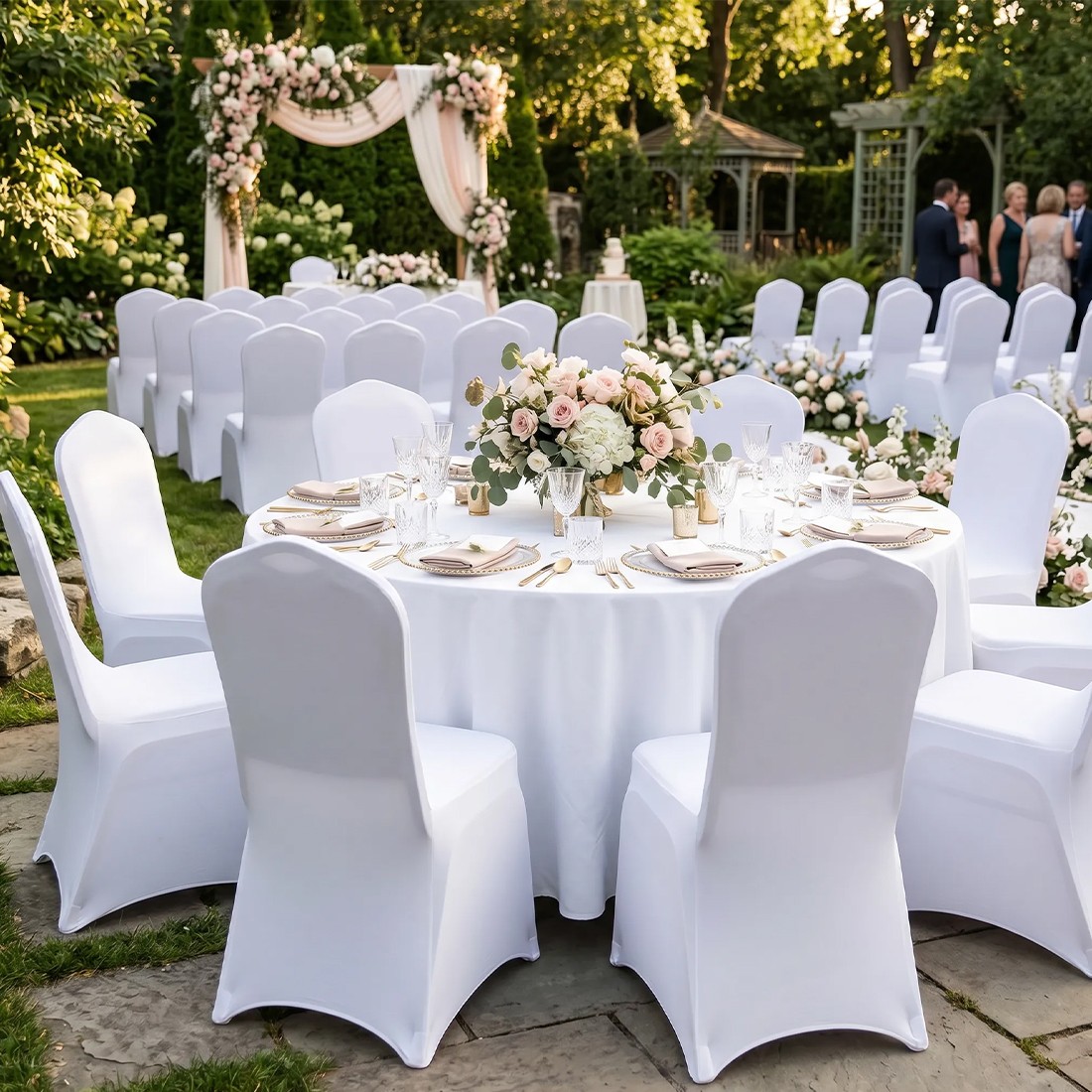 25-75PCS Stretch Spandex White Folding Chair Covers Gorgeous Formal — image 7