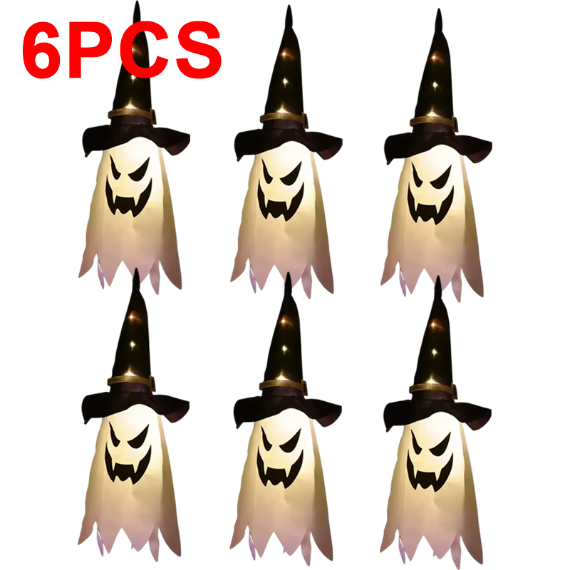 3 & 6x Halloween LED Ghost Witch Hat Light Outdoor Garden Prop Party Hanging — image 8