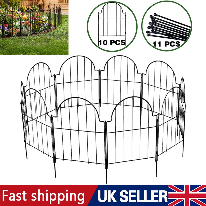 10x Panels Rustproof Metal Garden Fence Flower Bed Edge