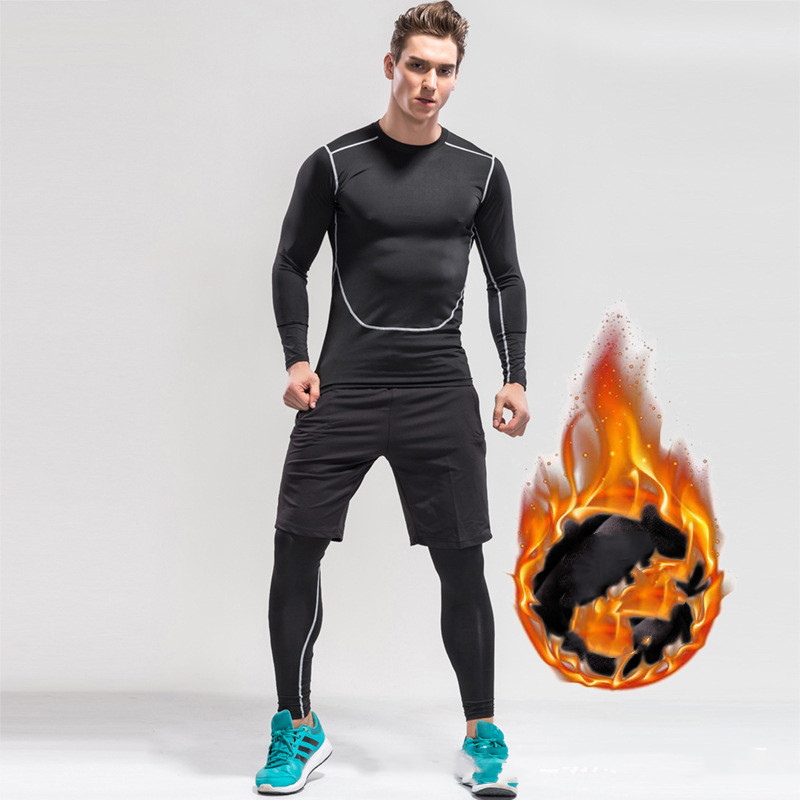 Title 3, Mens Long Sleeve Fitness Clothes Three Piece S...