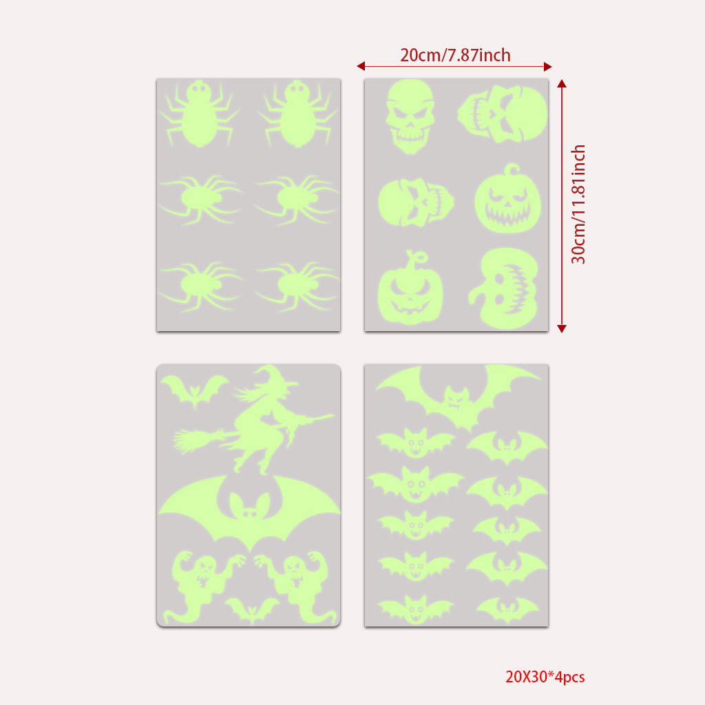 Halloween Green Fluorescent Wall Sticker (4sheets
