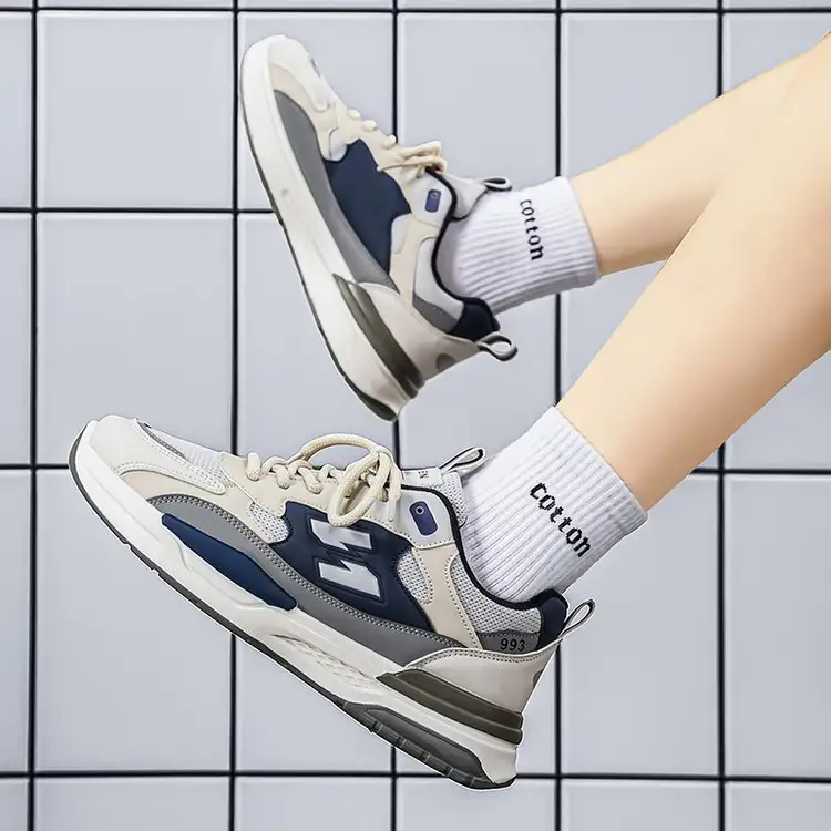 Men's 2026 Summer New Korean Style Breathable Mesh Dad Shoes, Versatile Thick Sole Non-Slip Sports Casual Sneakers