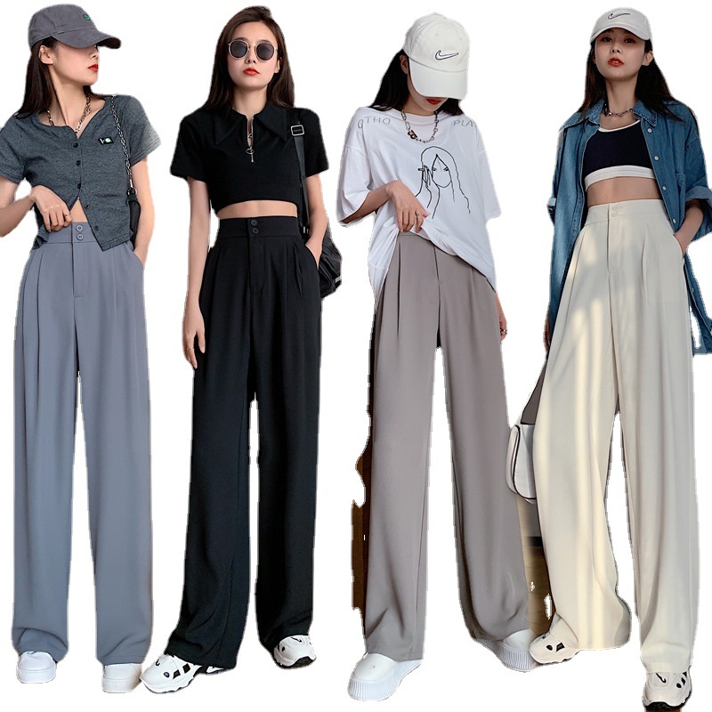 Summer Thin Section High Waist Drape Pants Suit Wide Leg Pants Women