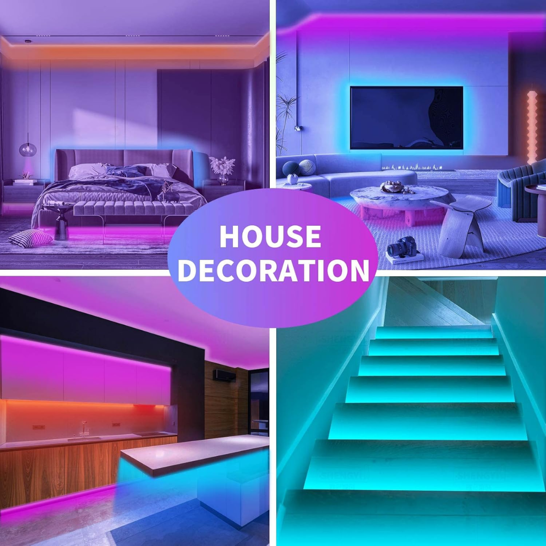 Remote Led Lights For Bedroom Room Lighting Flexible Home Decor thumbnail 3